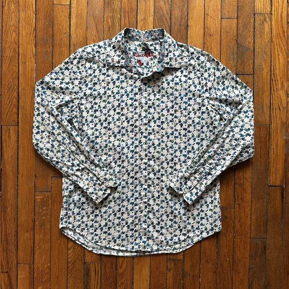 Robert Graham Men Large Dormer Classic Fit Long Sleeve Button Shirt Preppy - Picture 1 of 13